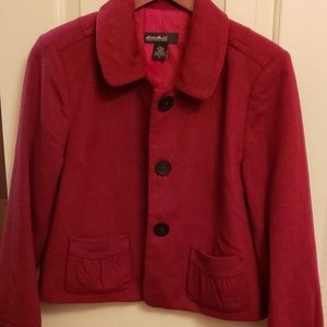 Eddie Bauer Short/cropped Burgundy Jacket size 6